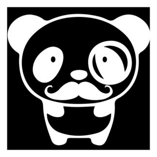 Mr. Panda Moustache Decal (White)